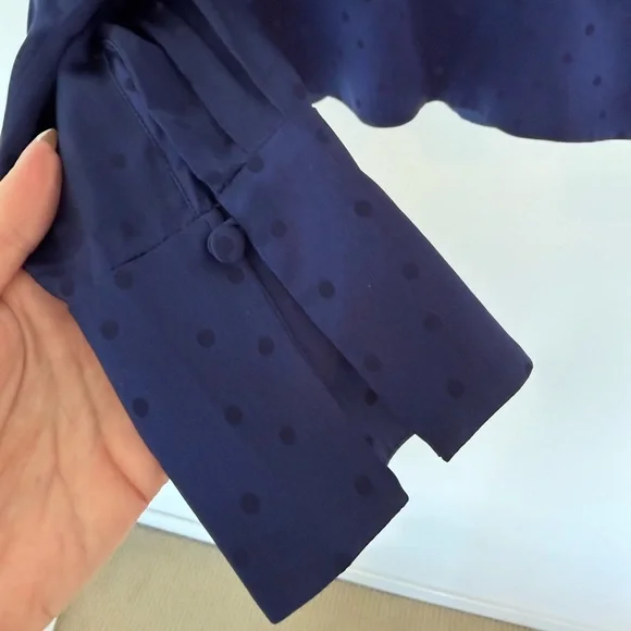 Ronny Kobo Abra Silk Top in Navy size M - Picture 3 of 7